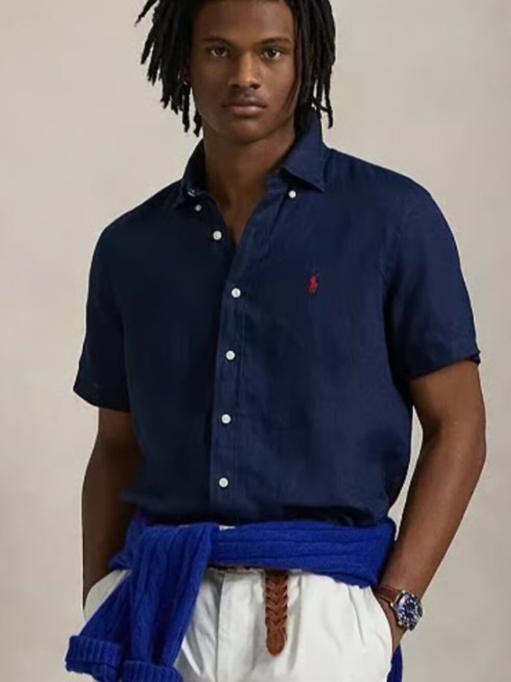 NWT Polo Ralph Lauren Short-Sleeve Linen Button-Up Shirt